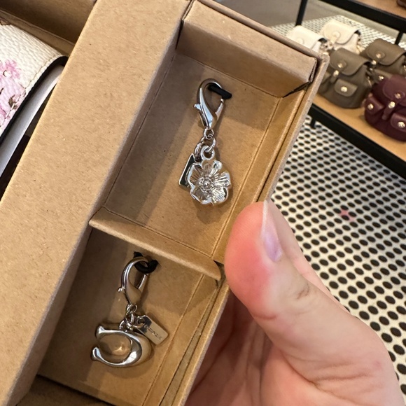 NWT! Coach CAL70 Boxed Mini Wallet Set On A Chain With Floral Print & Charms - Picture 3 of 9